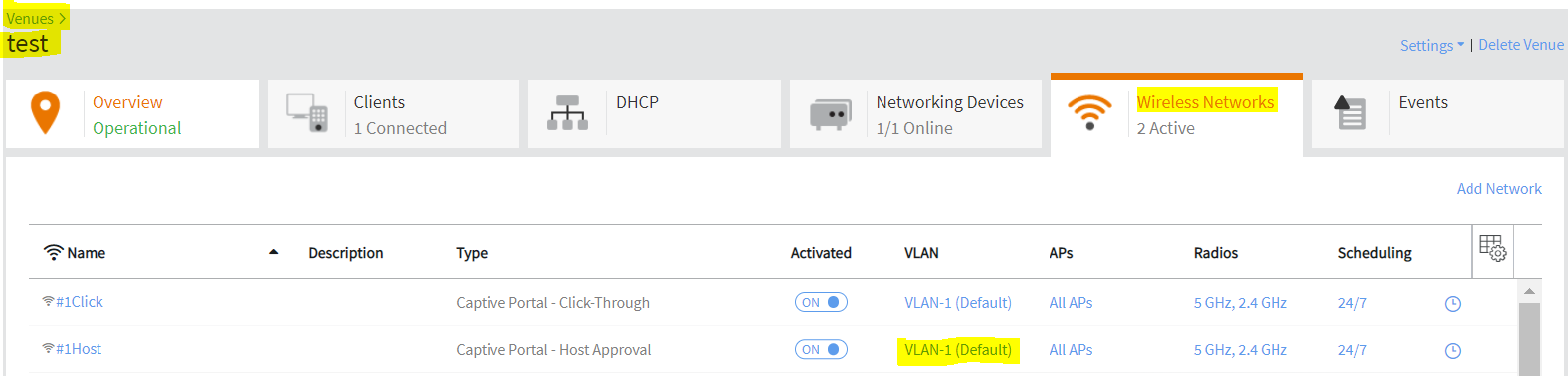 Select the VLAN against the preferred WLAN